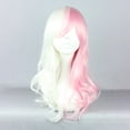 thumbnail image 2 of Unique Bargains Wigs for Women 22" White Pink Curly Wig with Wig Cap, 2 of 6