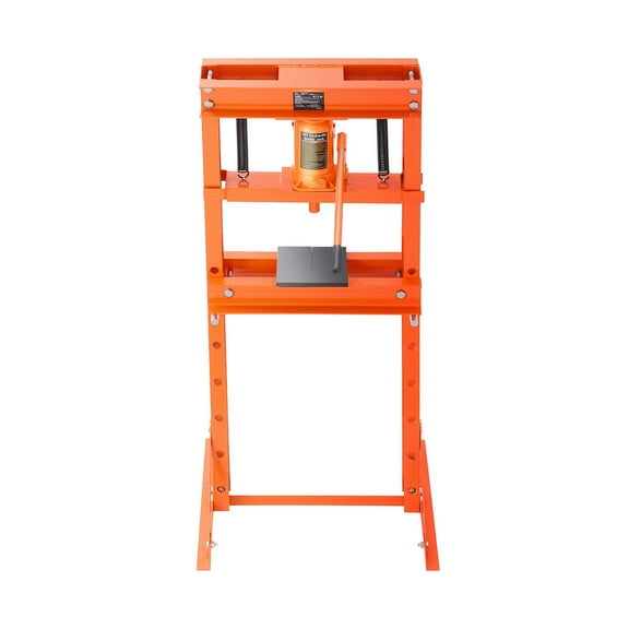 KFFKFF Hydraulic Workshop Press, 20 T H-Frame Workshop Press with Pressing Plate & Triangular Reinforcement, Reliable Garage Floor Adjustable Hydraulic Press with Safety Valve