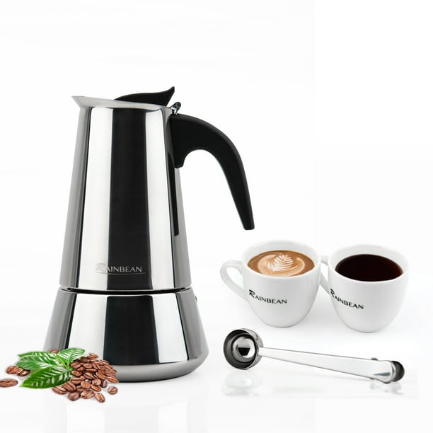 Happyline Stovetop Espresso Maker stainless steel 6 Cup Espresso Moka