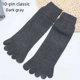thumbnail image 2 of Calcetines de cinco dedos hasta la mitad de la pantorrilla de algodón y poliéster para hombre, calcetines de punta recta de color negro y gris para las cuatro estaciones, 2 of 5