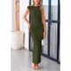 thumbnail image 4 of Vestido PRETTYGARDEN 2025 Maxi sin mangas de un hombro verde militar XL, 4 of 8