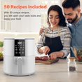 thumbnail image 5 of KITCHER 1200W 3.5Qt Air Fryer with Touch Digital Screen and 50 Cookbooks, Easy to Use, White, 5 of 9