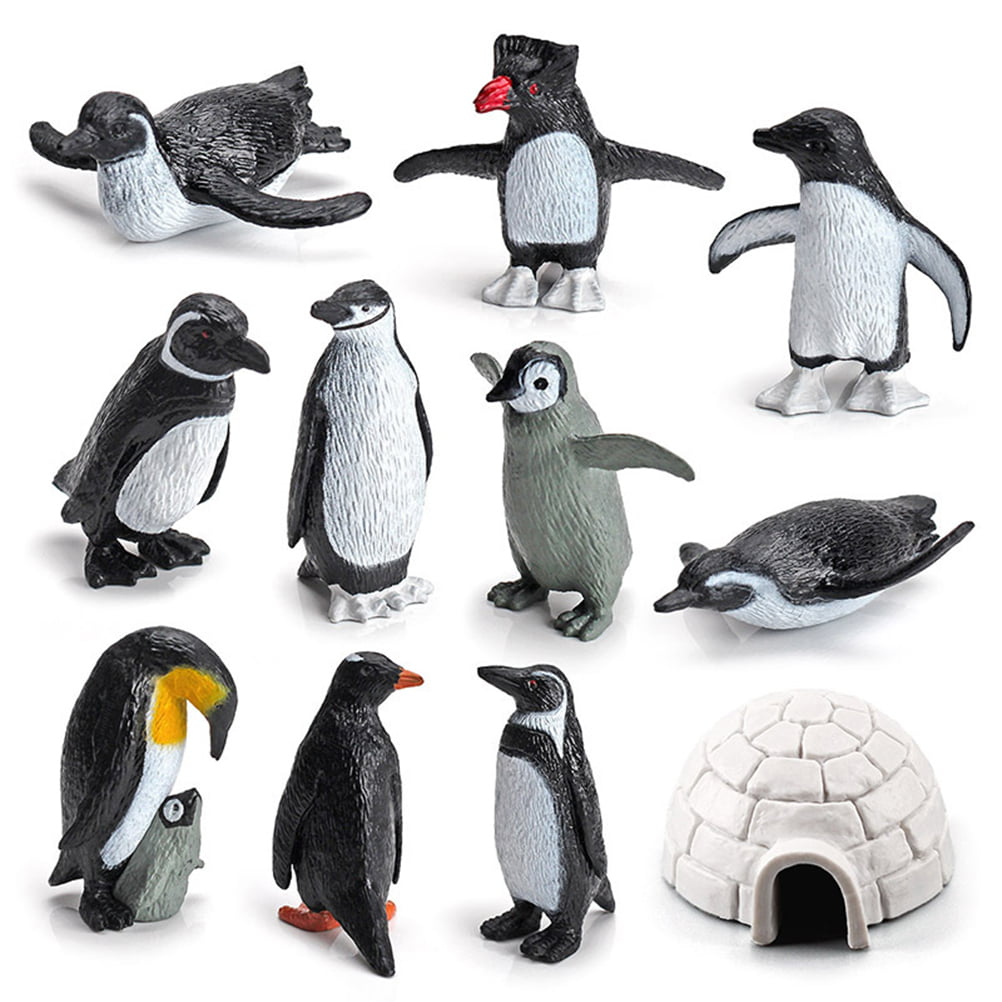 8x Mini Plastic Penguin Ocean Animal Figure Model Preschool Kids Favour Toys LS 