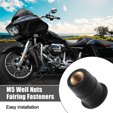 Jack Nuts 10PCS M5 Well Nuts Kit,5mm/0.2in Rubber Metric Motorcycles Well Nuts,Rubber Windshield Fasteners Nuts Bolts Wellnut Kayak Inner Hexagonal Screws For Universal Motorcycles Kayak Canoe Boats Barrel Nuts
