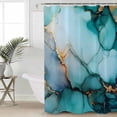 thumbnail image 4 of Marble Texture Shower Curtain Set ，Waterproof Fabric Shower Curtains Abstract Green Gold Crack Modern Style Shower Curtains for Bathroom,Bathroom Decor 36"x72", 4 of 6
