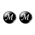 thumbnail image 1 of Glass Cuff-Link Sleeve Button Round English Letter Sleeve Button All-Match Decorative Collar Sleeves Button for Man (M L, 1 of 8