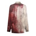 thumbnail image 5 of Kddylitq I'm Fine Shirt for Women Cotton Linen Horror Blood Print Collared Button Down V Neck Long Sleeve Gauze Halloween Shirts 2024 Casual Work Clothing Beige 2XL, 5 of 5