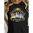thumbnail image 1 of Camiseta estampada "El mejor regalo de todos" con escena de la Natividad - Mezcla suave, cuello redondo informal, manga corta, cómoda para todo el año para adultos, hombres, mujeres, adolescentes, jó, 1 of 6