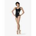 thumbnail image 2 of DanzNmotion Women Black Mesh Inserts Camisole Leotard  P-L, 2 of 3