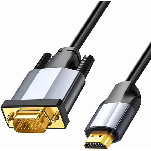 REQO Câble Adaptateur HDMI vers VGA, Câble Convertisseur Convertisseur HDMI vers VGA Analogique Vidéo Numérique 1080P Plaqué Or 1 M/3,3 Pi pour Ordinateur, Bureau, Portable, PC, Moniteur, Projecteur, HDTV