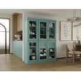 thumbnail image 3 of 100% Solid Wood 48.5" Pantry China Cabinet with Clear Glass Doors, 2-Drawers and Adjustable Shelves, 3 of 6