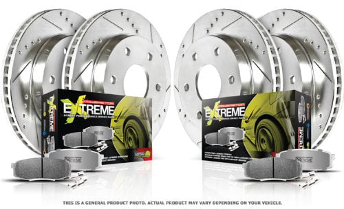 Power Stop K2761 Front and Rear Z23 Evolution Brake Kit with Drilled/Slotted Rotors and Ceramic Brake Pads