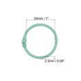 thumbnail image 2 of 1 Inch Loose Leaf Binder Rings Metal Colorful DIY Keychain for Index Card Scrapbooks, Mint Green, 15 Pack, 2 of 5
