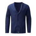 thumbnail image 3 of Gibobby Suéter cárdigan hombre Suéter ligero de algodón Supima con botones para hombre(Azul oscuro,G), 3 of 5