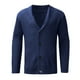 thumbnail image 3 of Gibobby Suéteres para hombre Suéter casual de punto con cuello en V y botones para hombre(Azul oscuro,CH), 3 of 5