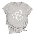 thumbnail image 6 of asdoklhq Valentines Womens Tops Striped Heart Print Fashion Women's Short Sleeve Casual Leopard Printed Loose T-shirt Tops Gray XL, 6 of 7