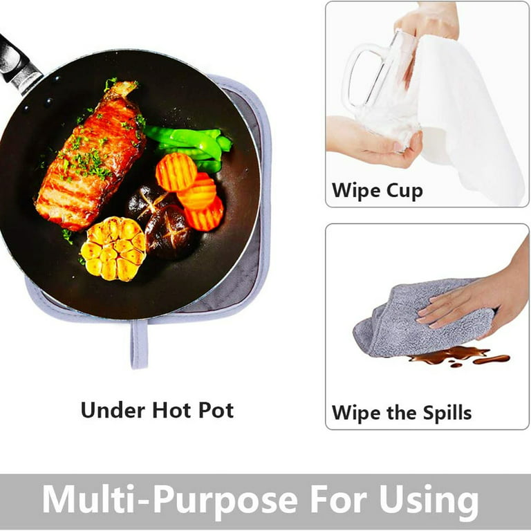 Anyi Pot Holders and Oven Mitts 7 X 9 Heat Resistant Cotton