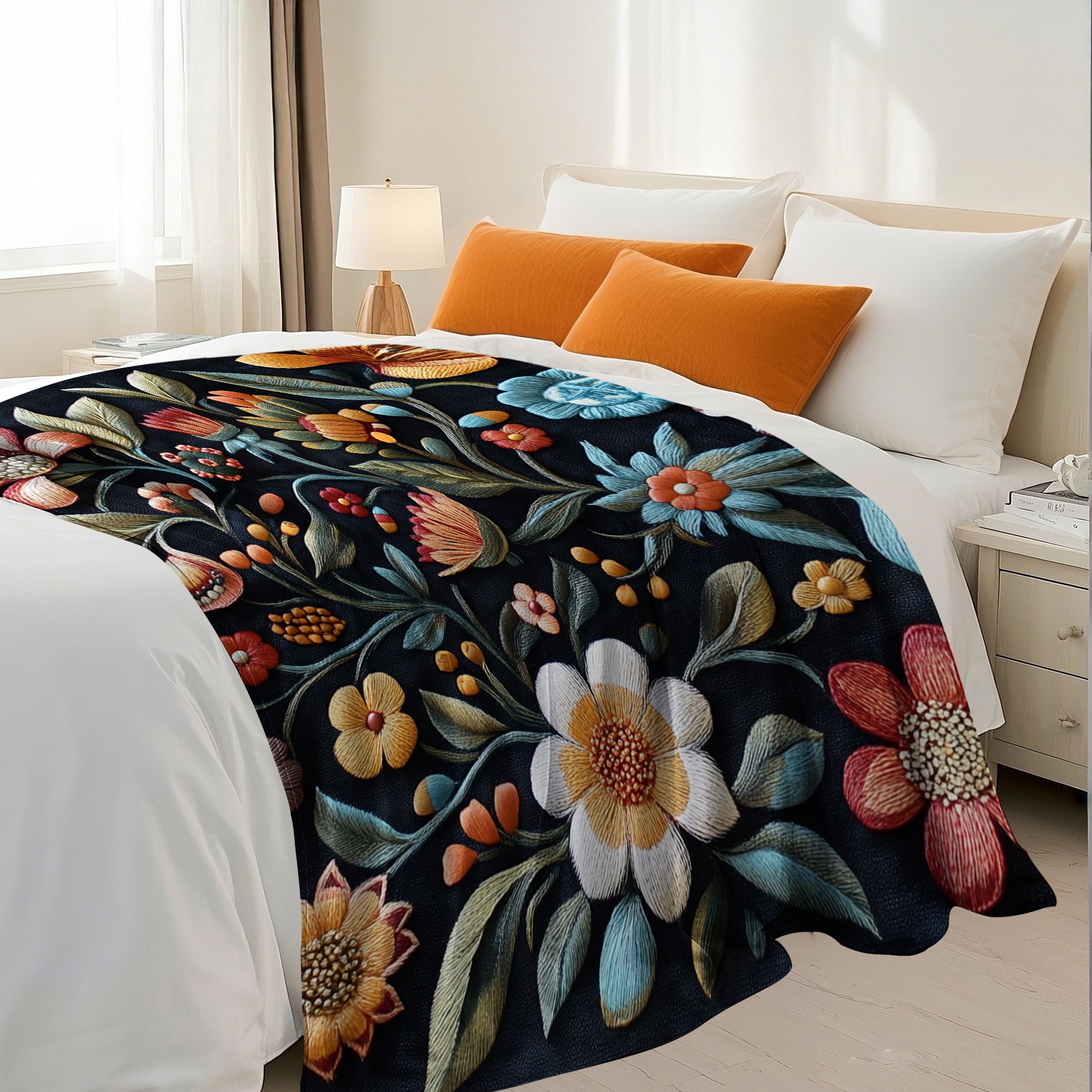 Flannel Fleece Throw Blanket, Soft Large Throw Blanket, Lightweight Cozy Plush Throw Blanket Fit Sofa Bed, 30"x40", Florals