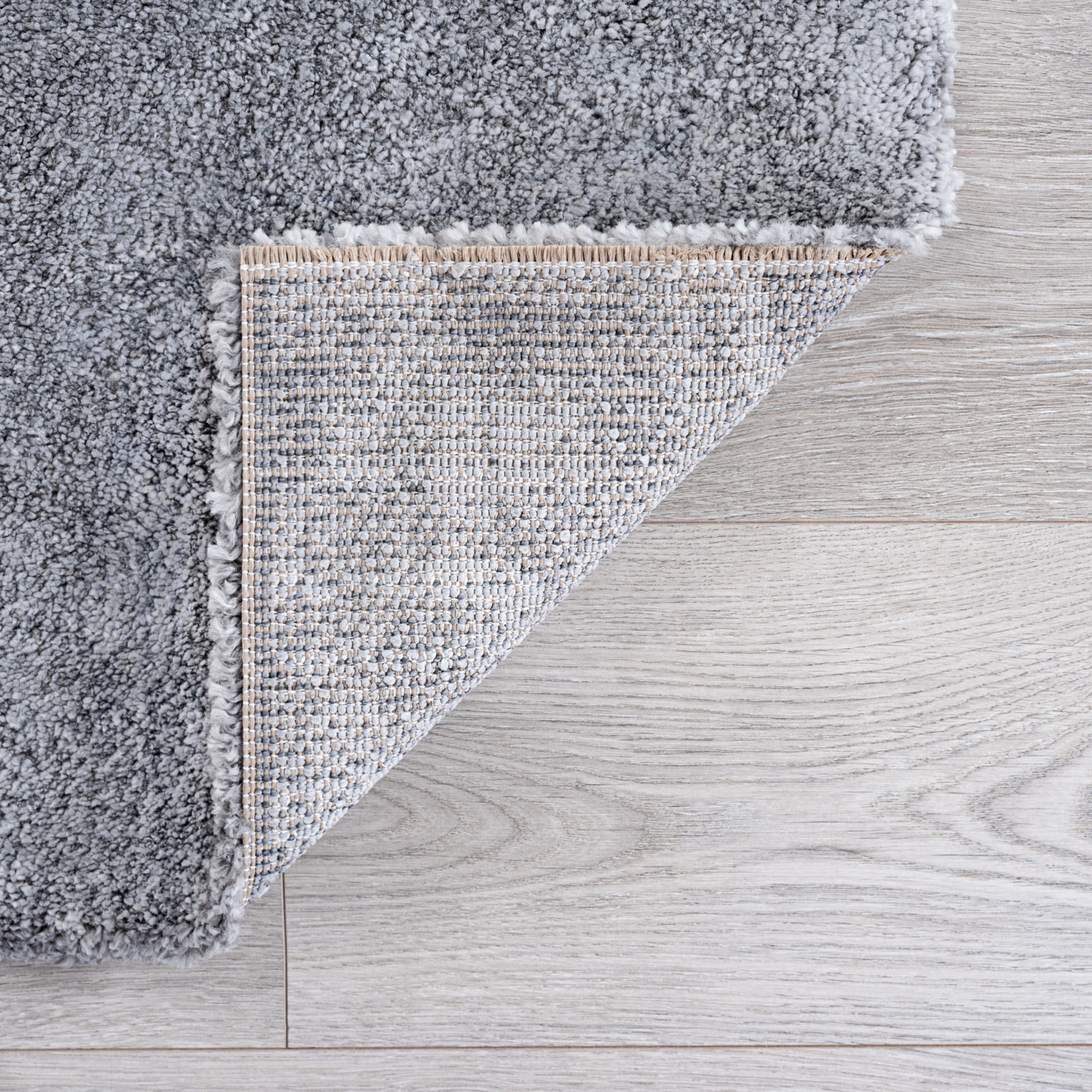 Shag 5x7 Area Rug Thick (4'5'' x 6'5'') Solid Silver Living Room Easy to Clean