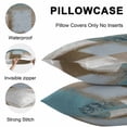 thumbnail image 5 of Throw Pillow Covers 16x16 Inch Set of 2, Teal Blue Waterproof Outdoor Pillow Covers, Brown White Minimalist Retro Smear Ombre Art Decorative Cushion Pillowcases for Couch, Sofa, Bed, Garden, Patio, 5 of 9