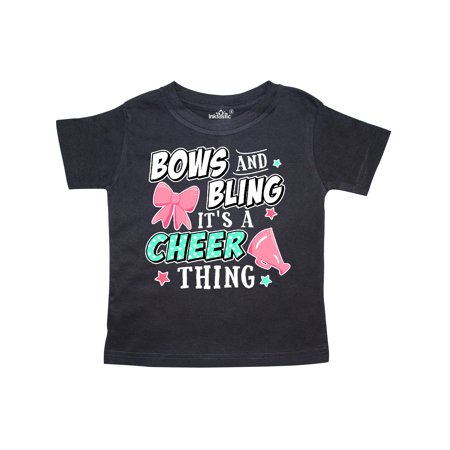 

Inktastic Bows and Bling Its a Cheerleading Thing with White Outline Gift Toddler Toddler Girl T-Shirt