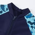 thumbnail image 5 of KYAIGUO 3-10Y Kids Toddler One Piece Swimsuits for Boys Girls Short Sleeve Rash Guard Beach Bathing Suit UPF 50+ Zipper Front Floral Swimwear, 5 of 11