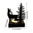 thumbnail image 3 of Olilia Rustic Brown Finished Metal Solo Buck Deer in Forest Silhouette Ambient Light  Lamp Lodge Decor, 3 of 9