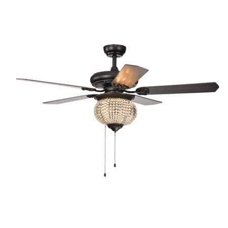 Pri 3 Light Crystal Bead 5 Blade 52 Inch Brown Ceiling Fan Pri 3 Light Crystal Bead 5 Blade 52 Inch Brown Ceiling Fan
