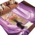 thumbnail image 6 of Purple Spring Flowers Area Rug 6x9 Washable Rug Non Slip Modern Abstract Chic Oil Painting Large Area Rug Soft Stainresistant Indoor Floor Carpet for Living Room Bedroom Home Office Dining Room, 6 of 8