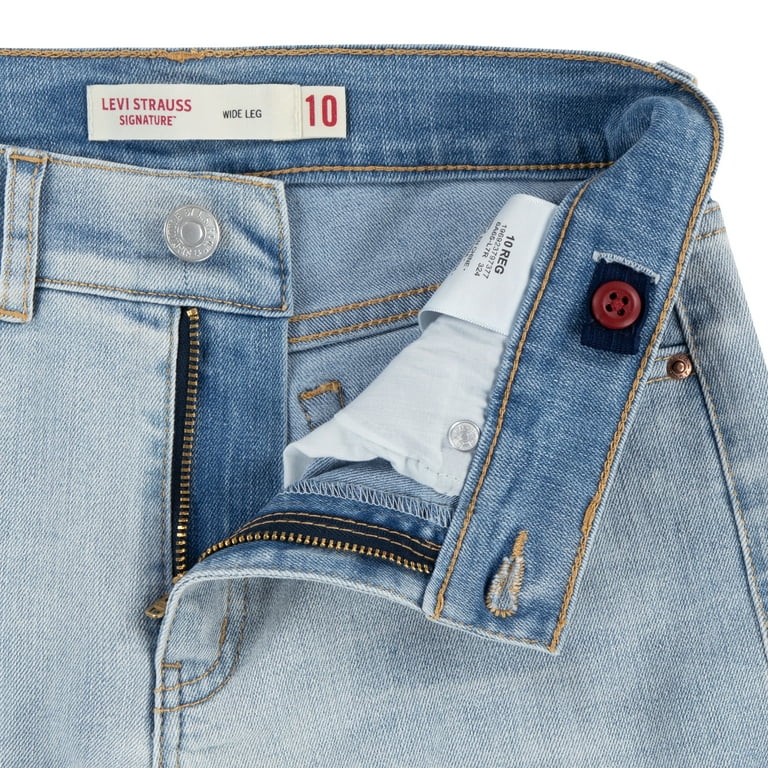 Signature by Levi Girls Wide Leg Jeans, Sizes 5-18 - Walmart.com