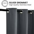 thumbnail image 2 of Eurhowing Outdoor Curtains for Patio Waterproof, 2 Panels Blackout Privacy Curtains with Grommet, 100"x84" Outside Curtains for Gazebo, Porch, Backyard, Dark Gray, 2 of 9