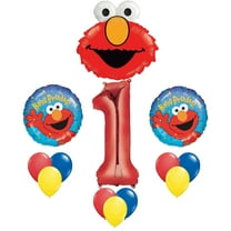 elmo sesame street #1 1st first birthday party supply balloon mylar latex set