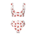 thumbnail image 6 of Rocae Hand Drawn Strawberry for Bikini Set for Women Two Piece Sexy High Swimsuits Split Crossover Bikini Small, 6 of 9