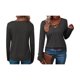 thumbnail image 3 of Camiseta de Larga con Cuello en V para Mujer, Estilo Casual, Cómoda, Elástica, de Color Liso. Gris Oscuro XXL, 3 of 6