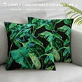 thumbnail image 3 of Creowell  Tropical Green Leaves Pillow Covers Palm Leaf Decorative Pillow Cases for Sofa Couch Home Decor 22x22in, 3 of 5