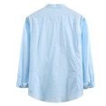 thumbnail image 3 of Mens Pique Shirts Winter Fashion Solid Color Lapel Long-Sleeved Solid Color Lapel Long-Sleeved Mens Workout Shirts Golf,Light blue,2XL, 3 of 6