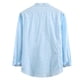 thumbnail image 3 of Playeras Cuello Redondo Hombre Casual Color Sólido Solapa Rayas Camisa De Manga Larga Blusa Superior, 3 of 7