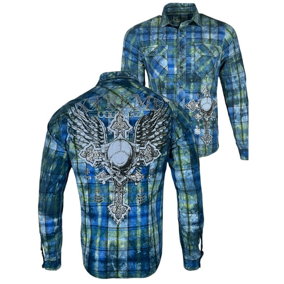 Xtreme Couture by Affliction Men's Button Down Shirt Iron Cadence