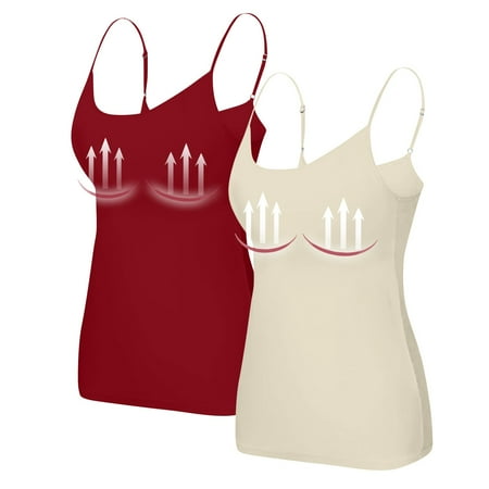 Nokdvo 2PC Yoga Racerback Tank Top for Women with Built in Bra Women s Padded Sports Bra Fitness Workout Running Shirts XL