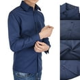 thumbnail image 5 of Mens Dress Shirts Regular Fit Long Sleeve Casual Button Down Shirt for Men, 4XL, Navy Blue, 5 of 8