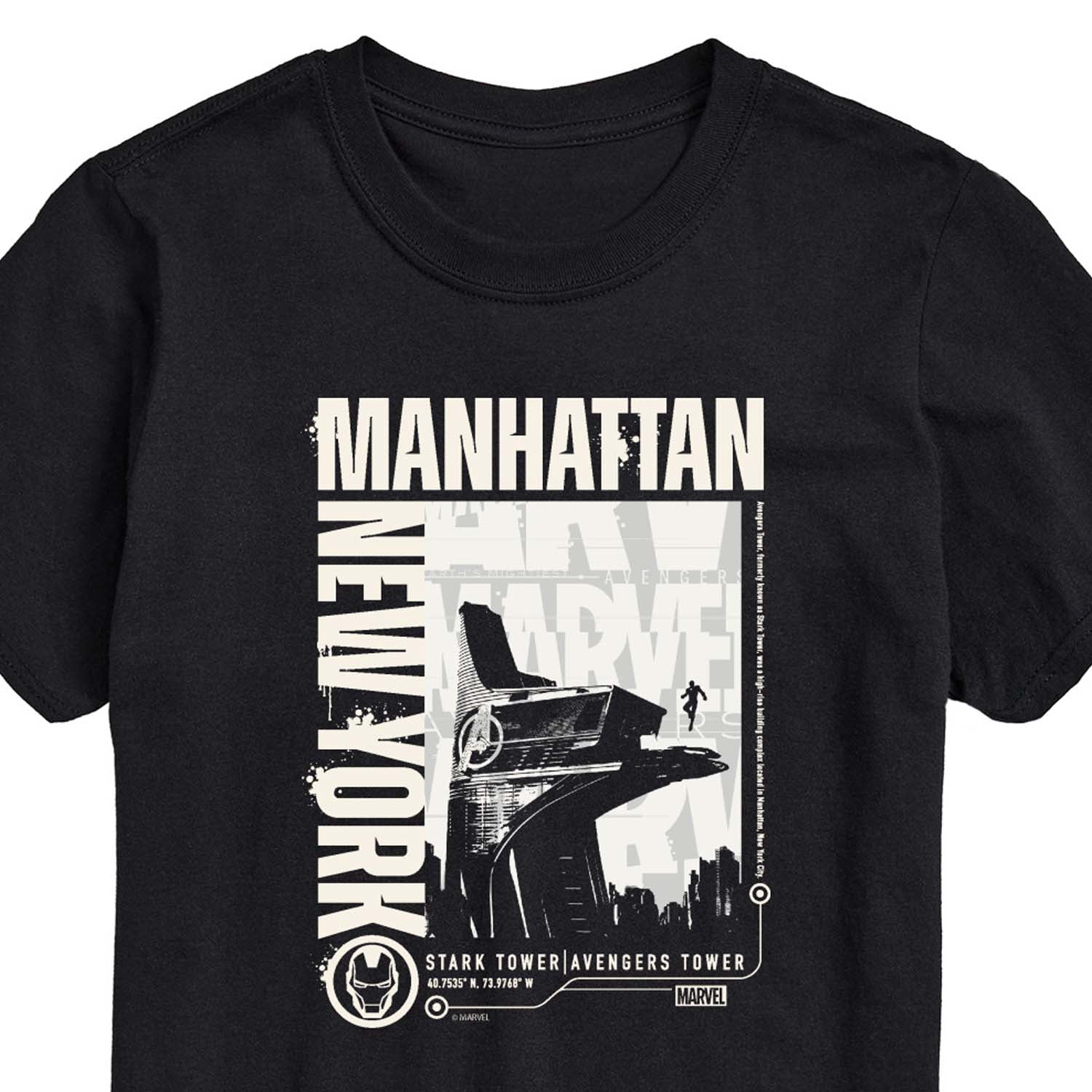 Marvel Iron Man - Manhattan Stark Tower - Men's Short Sleeve Graphic T-Shirt
