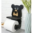 thumbnail image 6 of Whimsical Kids Rustic Black Bear Cub Toilet Paper Holder With Cell Phone Stand, 6 of 6