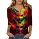 thumbnail image 3 of TaTaai Women's Fashion Christmas Printed Loose Casual V Neck With Three Quarter Sleeves And 3/4 Sleeves T-shirt Pullover Top Gift, 3 of 5