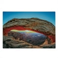 thumbnail image 2 of USA Cutting Board, Famous Sunrise at Mesa Arch in Canyonlands National Park, Utah, USA, Decorative Tempered Glass Cutting and Serving Board, Large Size, Pale Brown Sky Blue, by Ambesonne, 2 of 5