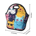 thumbnail image 3 of Pofeuu Colorful Cats Pattern Art Print Neoprene Lunch box Insulated Soft Bag Mini Cooler Thermal Meal Tote Kit for Boys, Girls,Men,Women,School,Work, Office,Black, 3 of 7