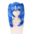thumbnail image 1 of Peluca de cosplay azul sintética con coletas para mujeres y hombres de 40 cm, 1 of 3