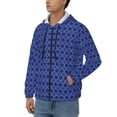 thumbnail image 3 of Wukai Blue Lantern Shapes Print Men's Zip-Up Hoodie,Fleece Full-Zip Hoodie for Men, Hooded Sweatshirt-Large, 3 of 5