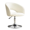 thumbnail image 2 of Modern Accent Chairs Adjustable Height Makeup Vanity Chair Swivel Chair for Bedroom, Makeup Room, Faux Fur-White, 2 of 8