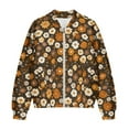 thumbnail image 4 of DISNIMO Floral Printed Jackets for Women Zip Up Sweatshirts V Neck Outwear Long Sleeve Sweatshirts Jacket for Fall Winter, XL, 4 of 7