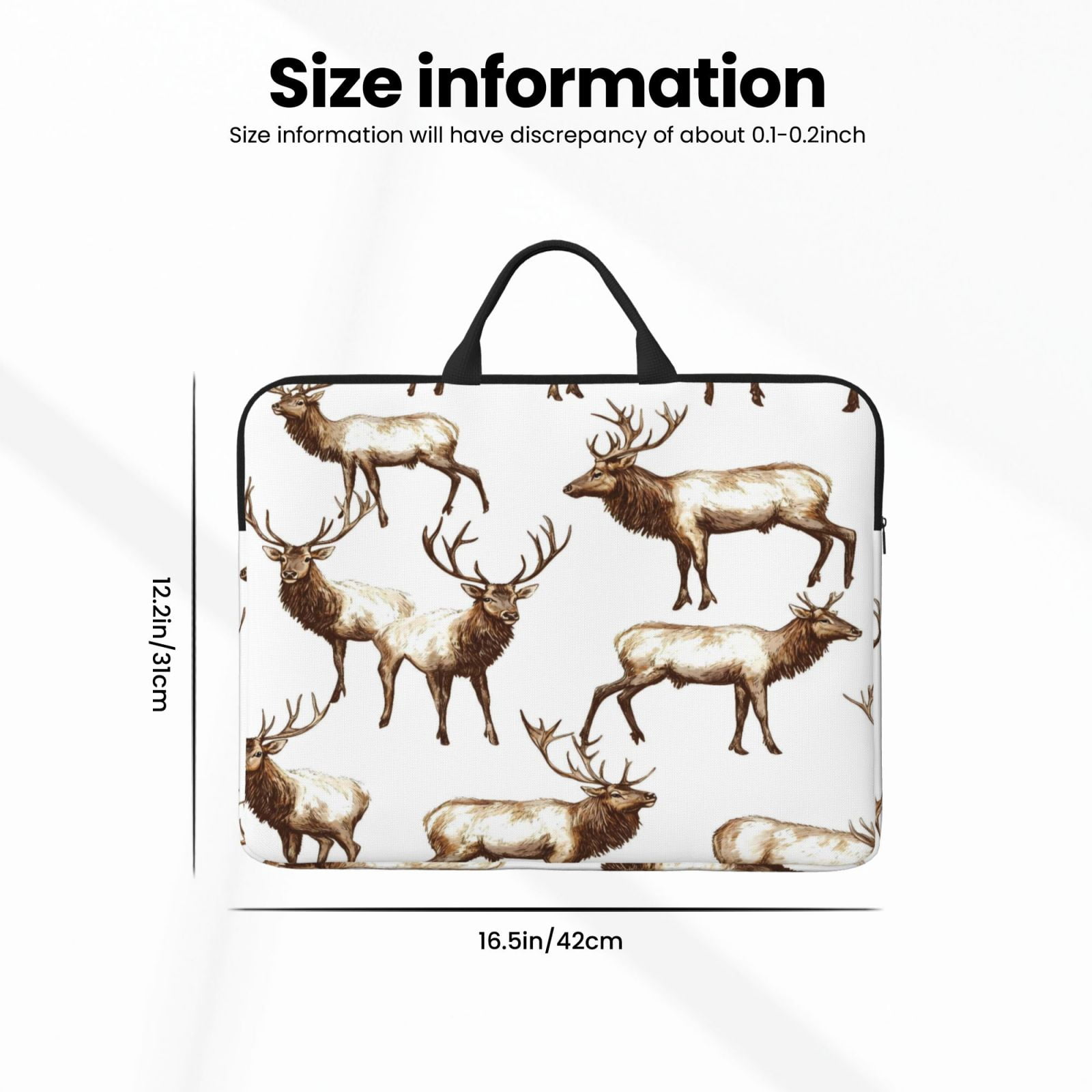 Laptop Sleeve Bag For Women Men 14inch Waterproof Durable Protective Computer Carrying Cover Handle Laptop Case Bag Deer